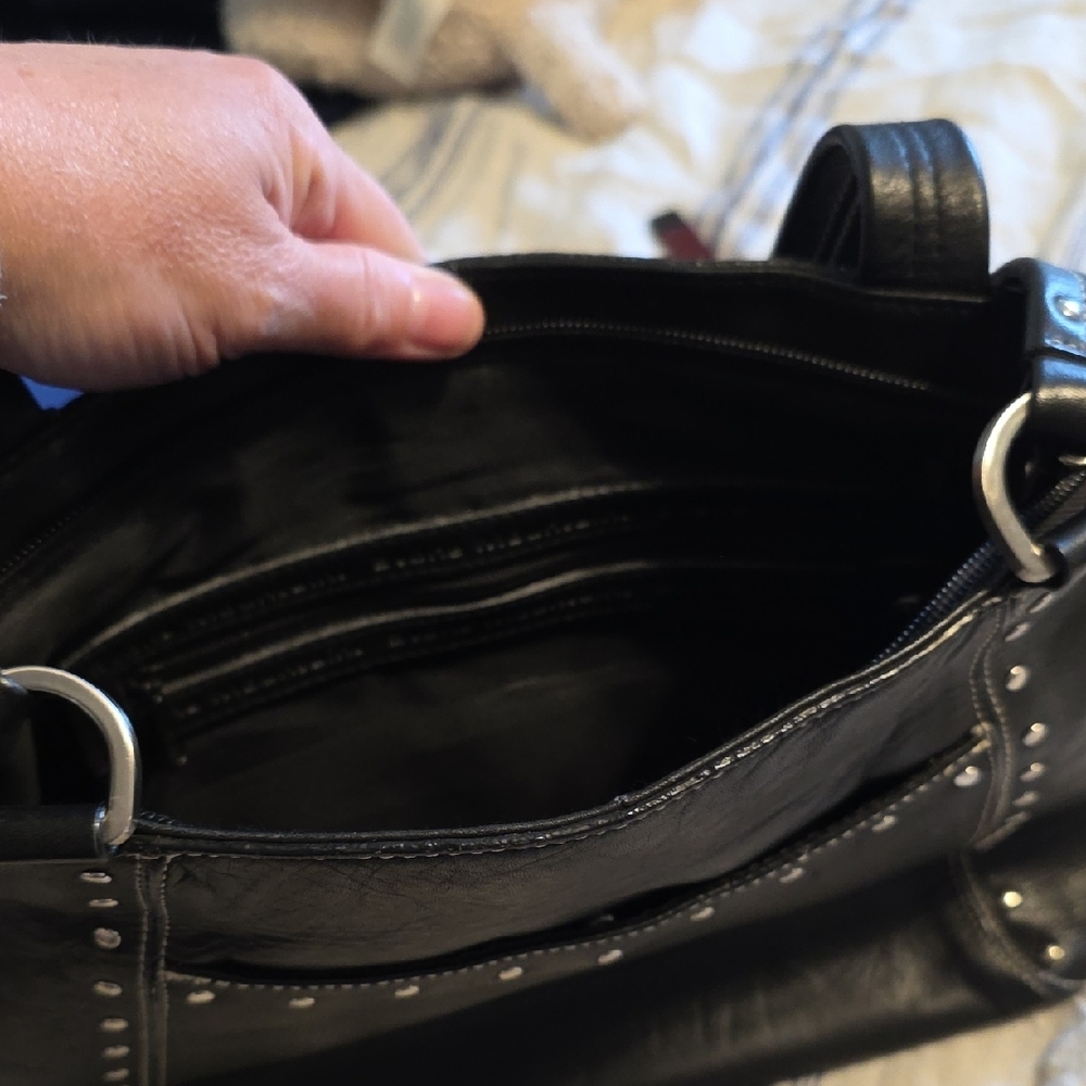 Stone Mountain Accessories Black Studded Shoulder Bag - Picture 5 of 6